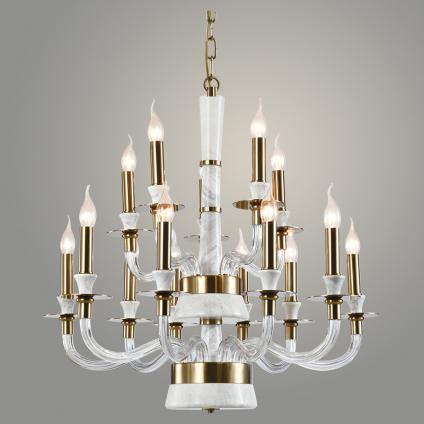 Люстра BL685VO/10+5A WT+AB белый/бронза 15х40W E14 d870 h700, BLK24